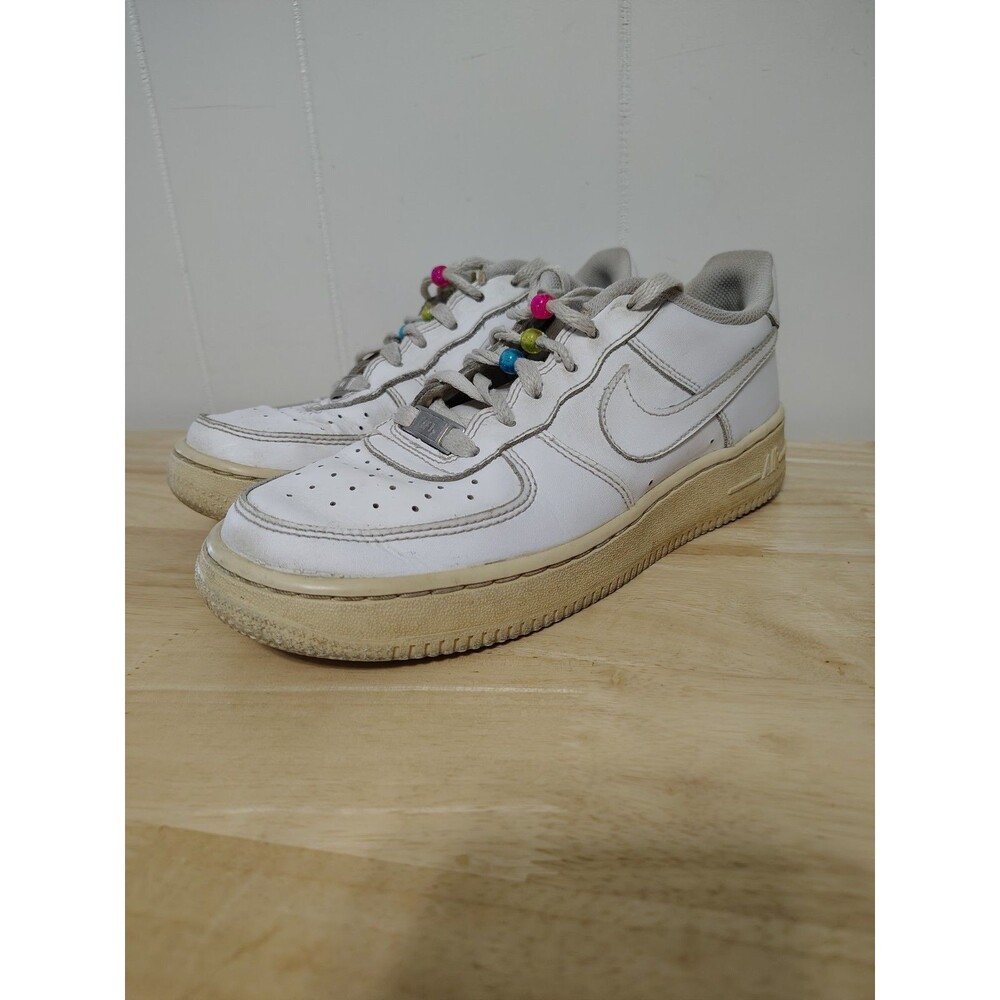 Nike Air Force 1 AF! White Low Top Athletic Sneaker Size 5Y Youth White On White